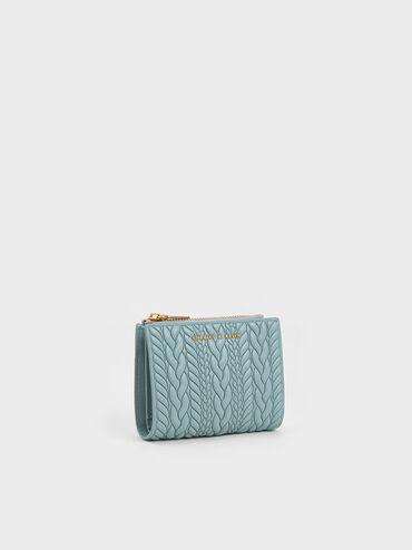 Apolline Textured Top-Zip Wallet, Slate Blue, hi-res