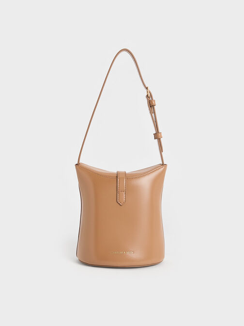 Wisteria Belted Bucket Bag, Tan, hi-res