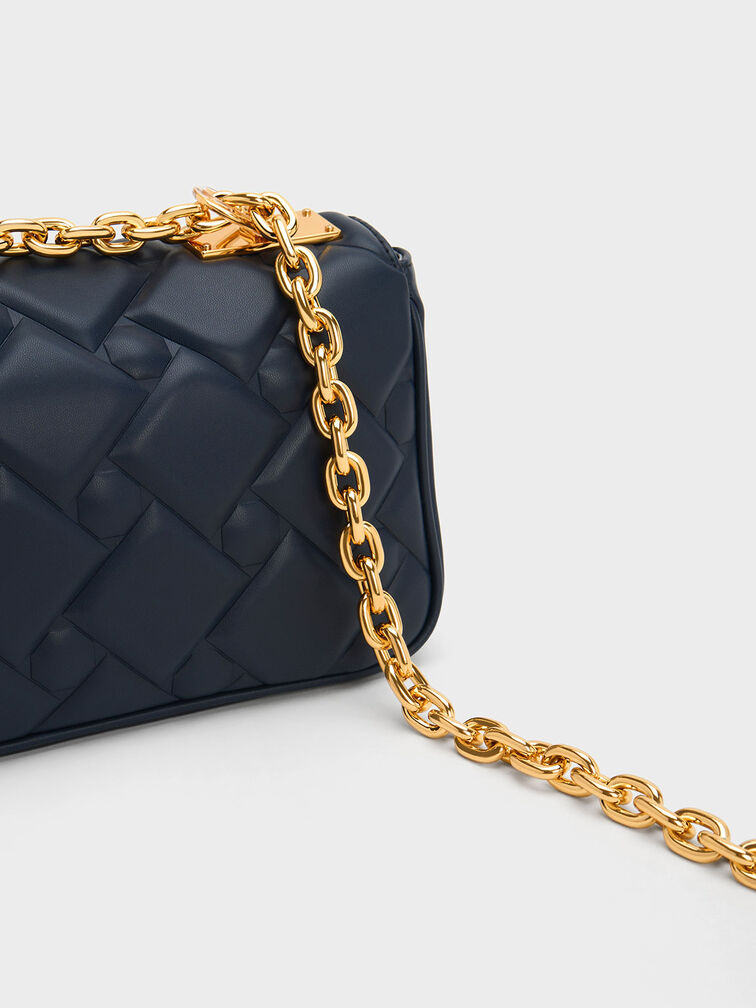Tillie Quilted Chain Bag, Navy, hi-res