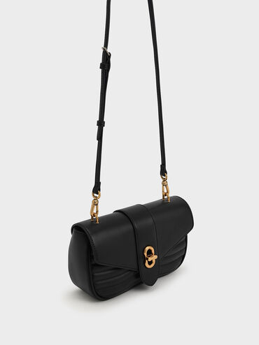 Aubrielle Panelled Crossbody Bag, Black, hi-res