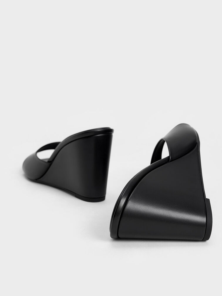 Square-Toe Wedges, Black, hi-res