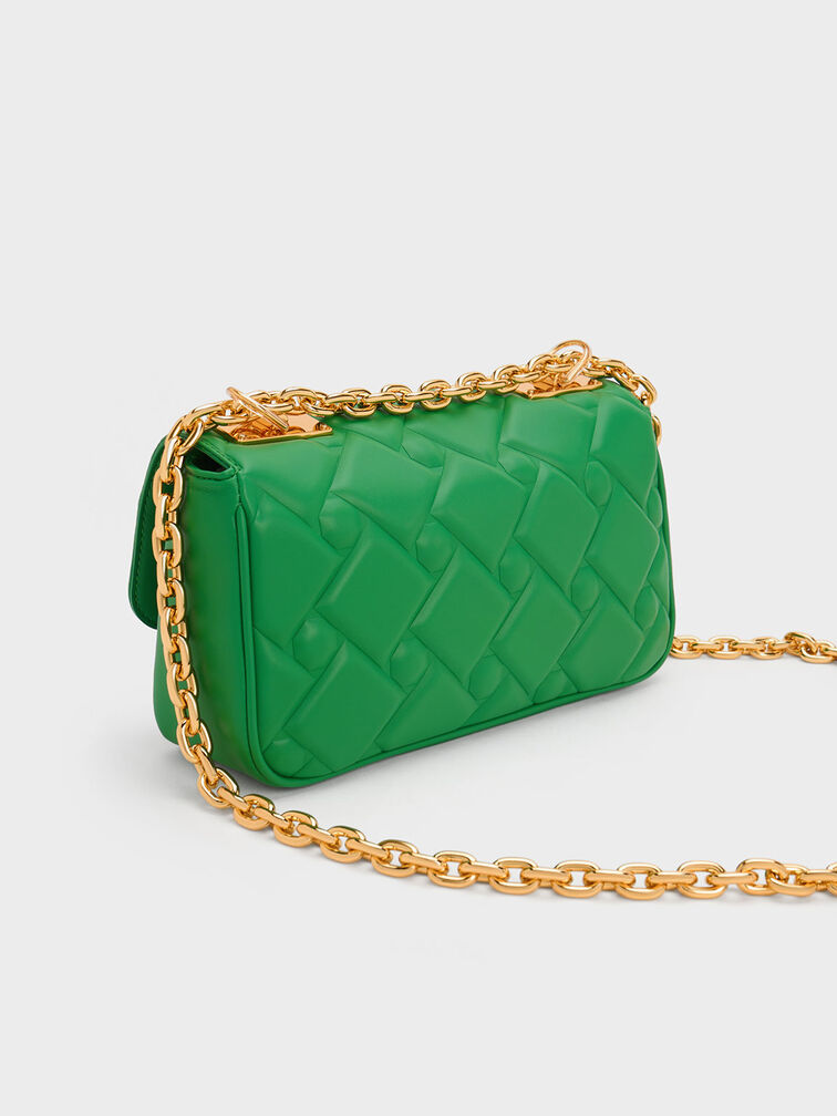 Tillie Quilted Chain Bag, Green, hi-res
