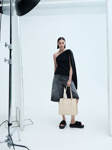 Sansa Tote Bag, Beige, hi-res