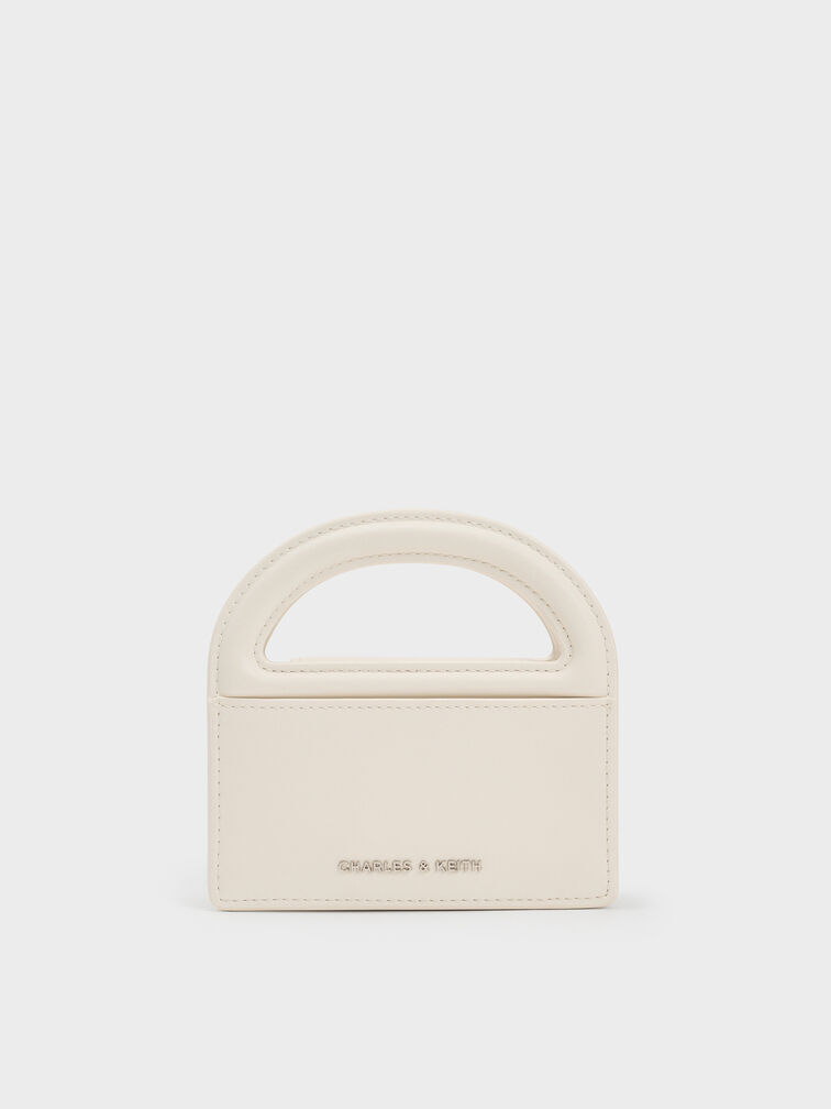 Reese Bow Top Handle Wristlet, Cream, hi-res