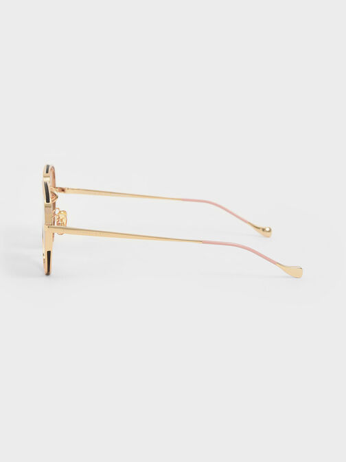 Tinted Aviator Sunglasses, Pink, hi-res