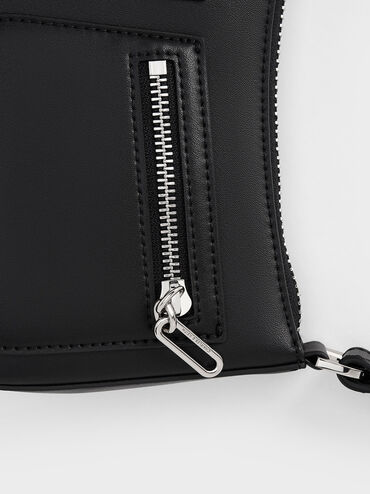 Chain-Strap Shoulder Bag, Noir, hi-res