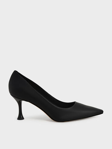 Spool Heel Pumps, Black, hi-res