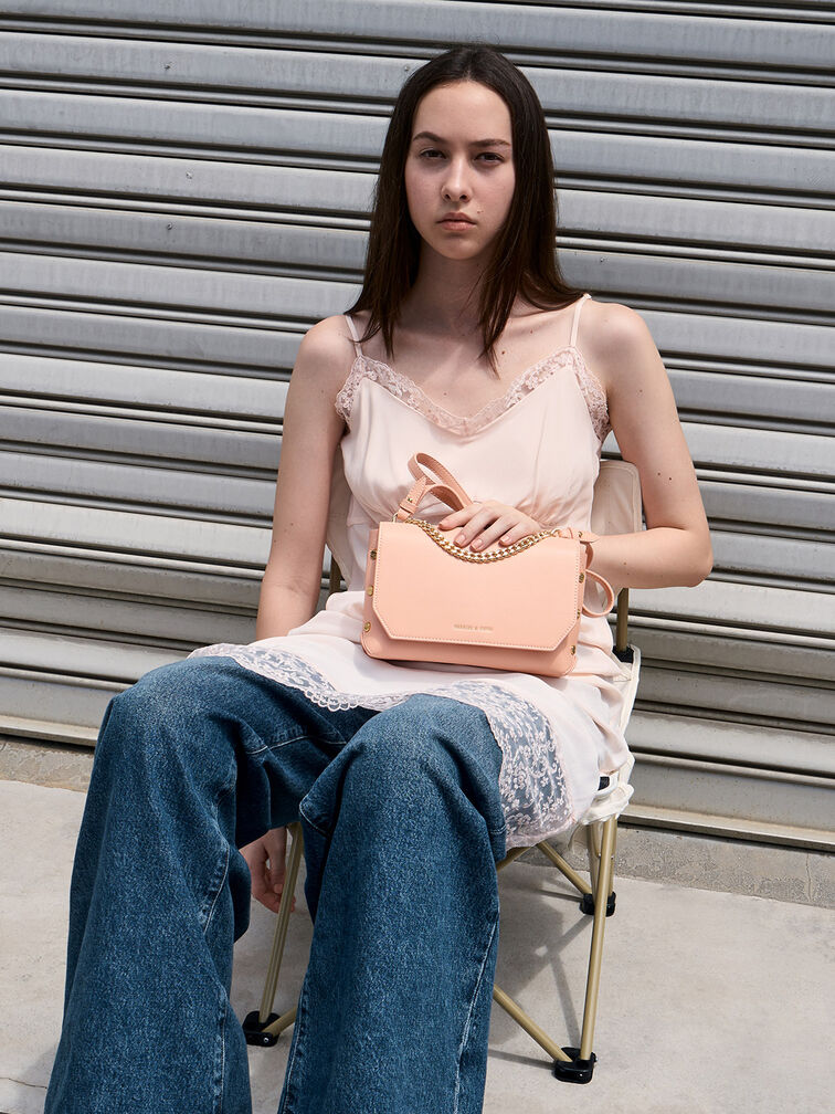 Clea Chain-Handle Bag, Pink, hi-res