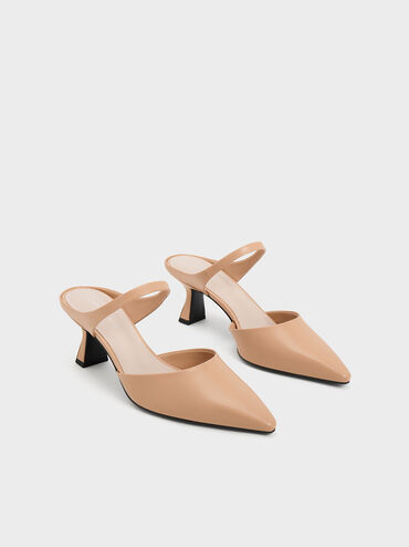 Slant Heel Mules, Nude, hi-res