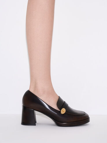 Hettie Metallic Accent Loafer Pumps, Brown, hi-res