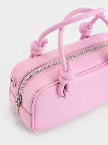 Sammie Knotted-Handle Elongated Bag, Bubble Gum Pink, hi-res