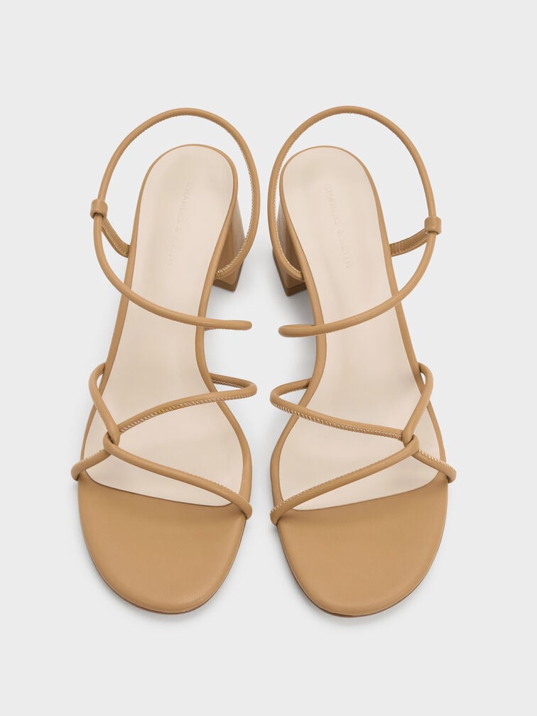 Meadow Strappy Block Heel Sandals, Camel, hi-res