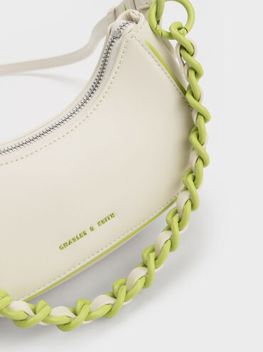 Alouette Curved Shoulder Bag, Cream, hi-res
