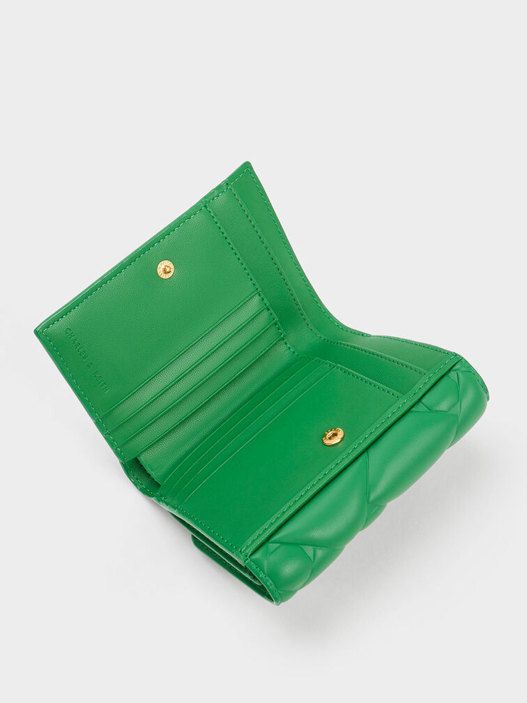 Tillie Quilted Wallet, Green, hi-res