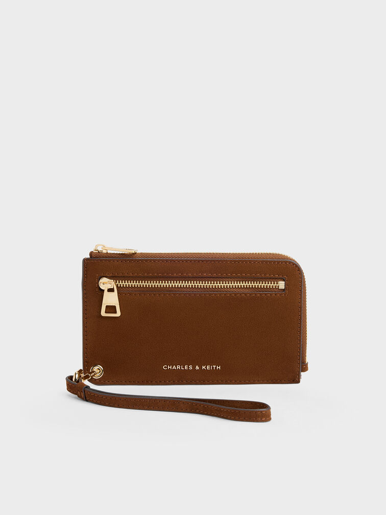Lillith Zip-Around Wristlet, Pecan Brown, hi-res