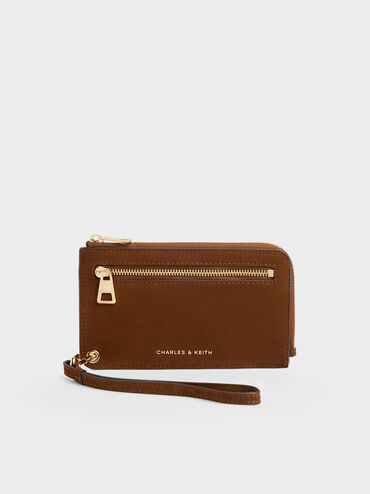 Lillith Zip-Around Wristlet, Pecan Brown, hi-res