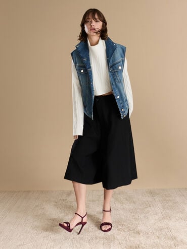 Sequinned Ankle-Strap Stiletto Sandals, Burgundy, hi-res