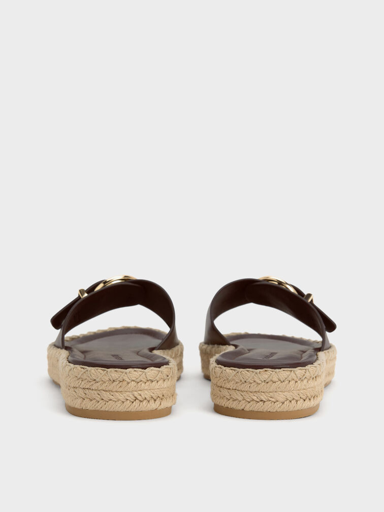 Kaida Buckled Espadrille Sandals, Maroon, hi-res