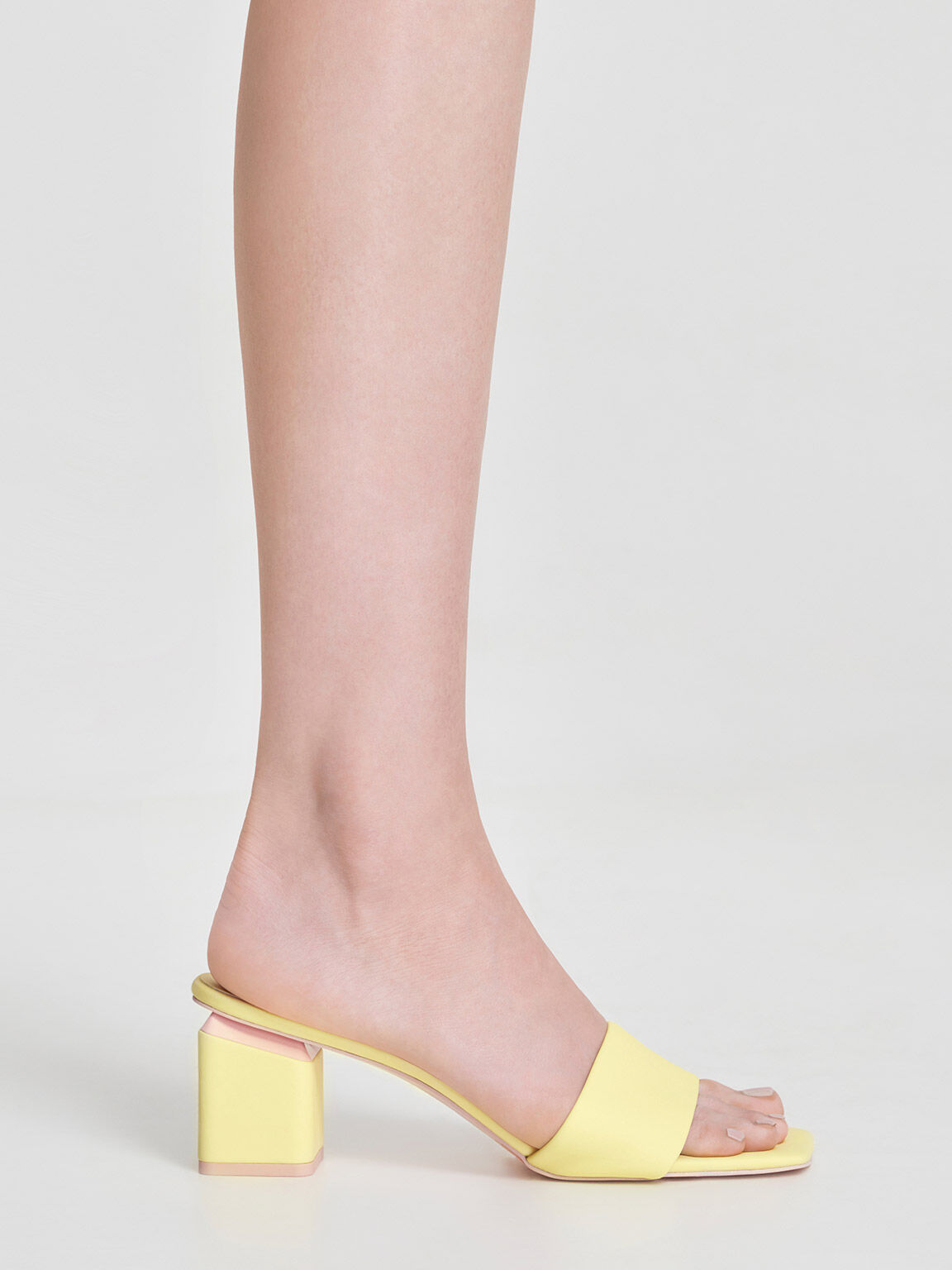 Yellow Square Block Heel Mules CHARLES KEITH IN