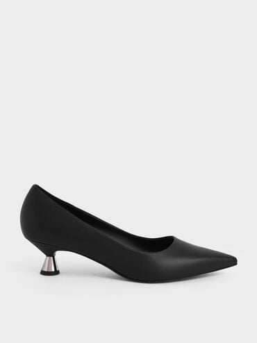 Spool Heel Pumps, Black, hi-res