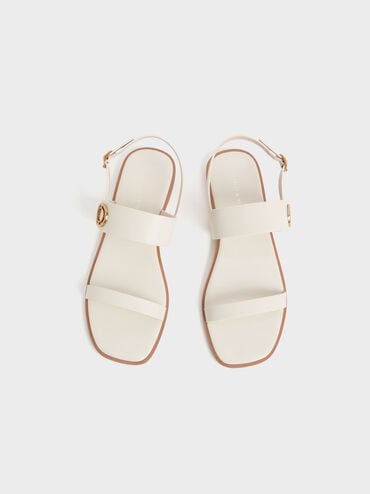 Metallic Accent Back Strap Sandals, Chalk, hi-res