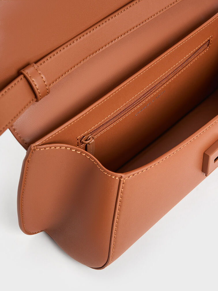 Cassiopeia Front Flap Shoulder Bag, Tan, hi-res