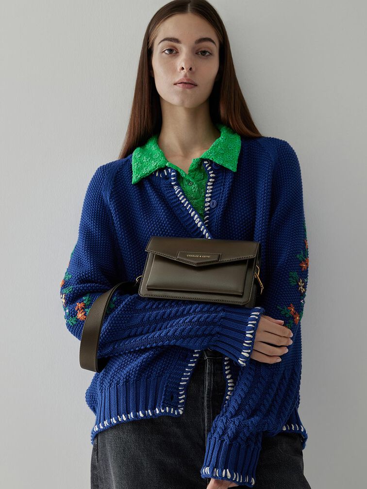 Adelie Envelope Crossbody Bag, Dark Moss, hi-res