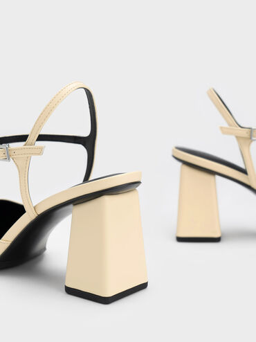 Tapered Block Heel Pumps, Butter, hi-res