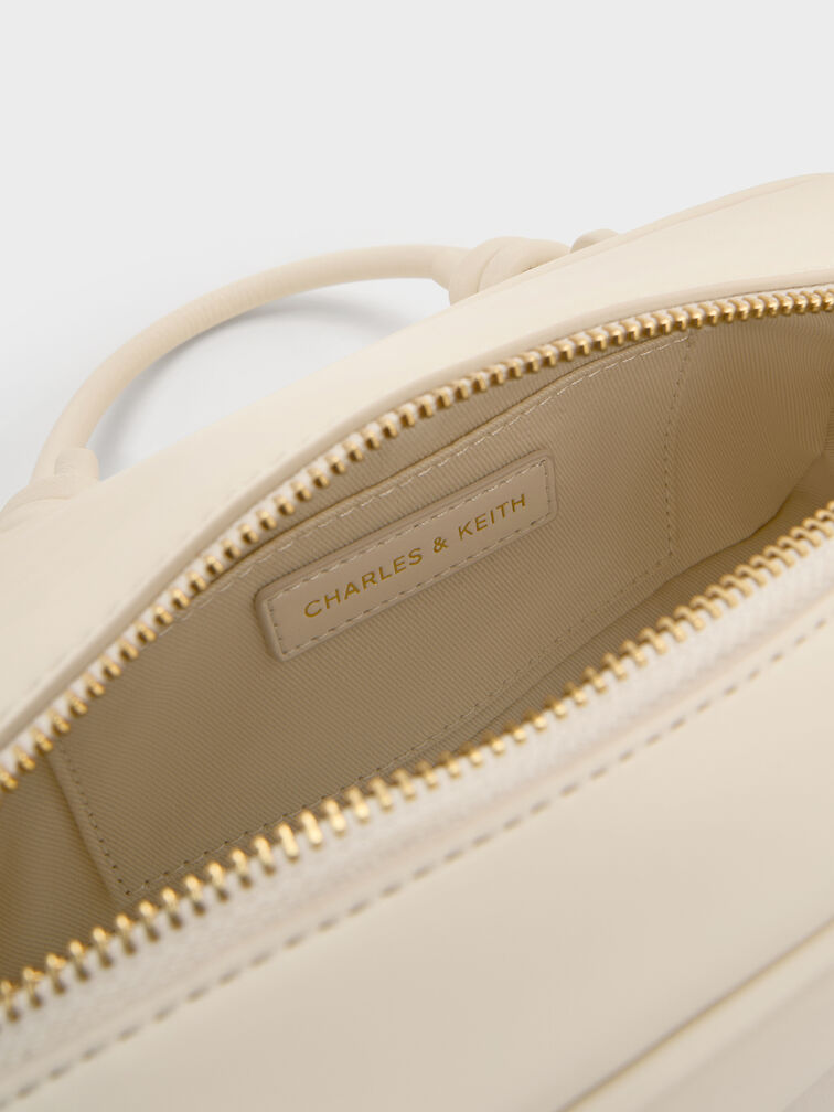 Sammie Knotted-Handle Elongated Bag, Cream, hi-res