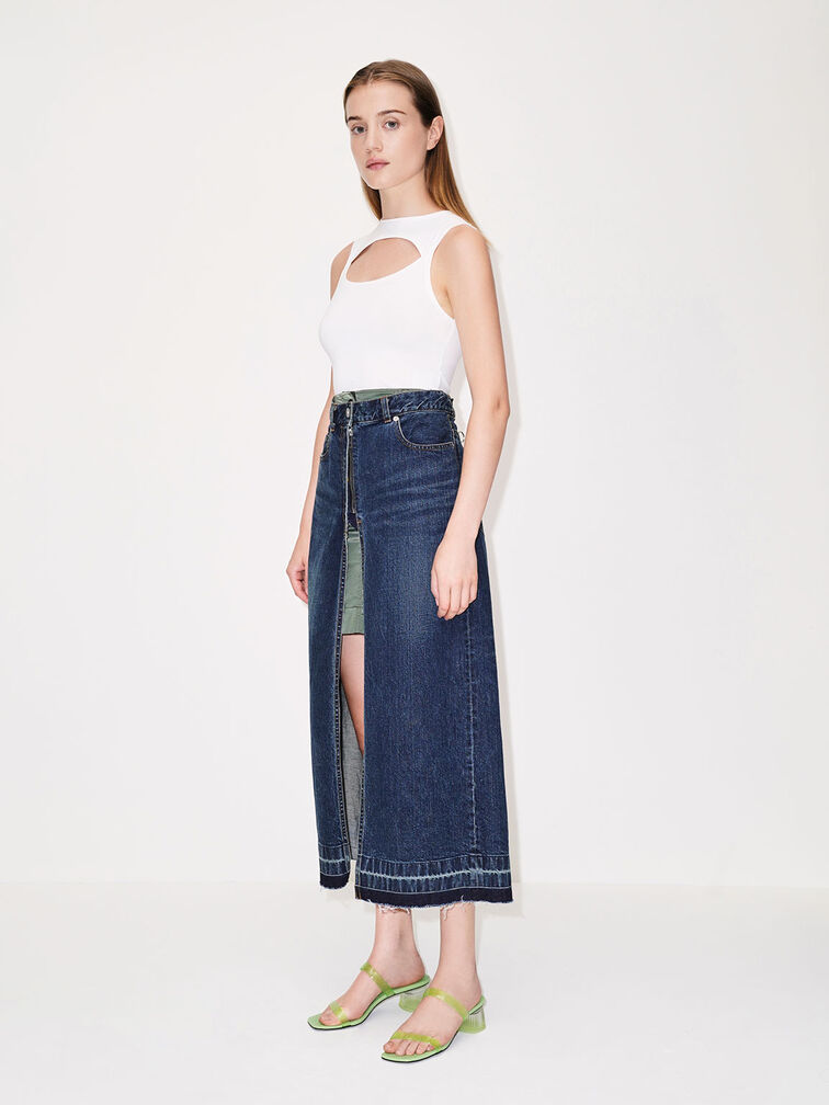 Double Strap See-Through Mules, Green, hi-res