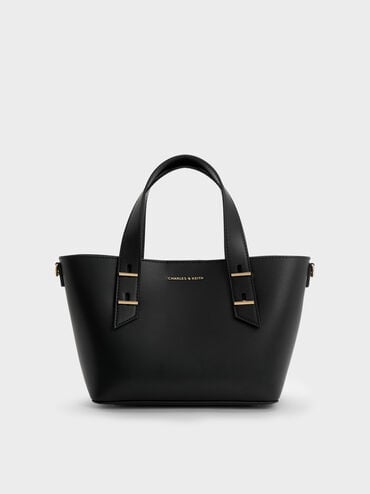Mini Shania Double-Handle Tote Bag, Black, hi-res