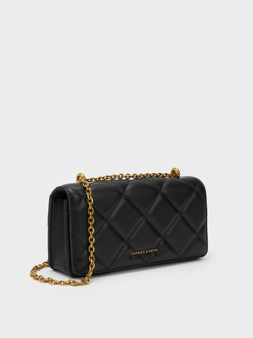 Paffuto Quilted Wallet On Chain, Black, hi-res
