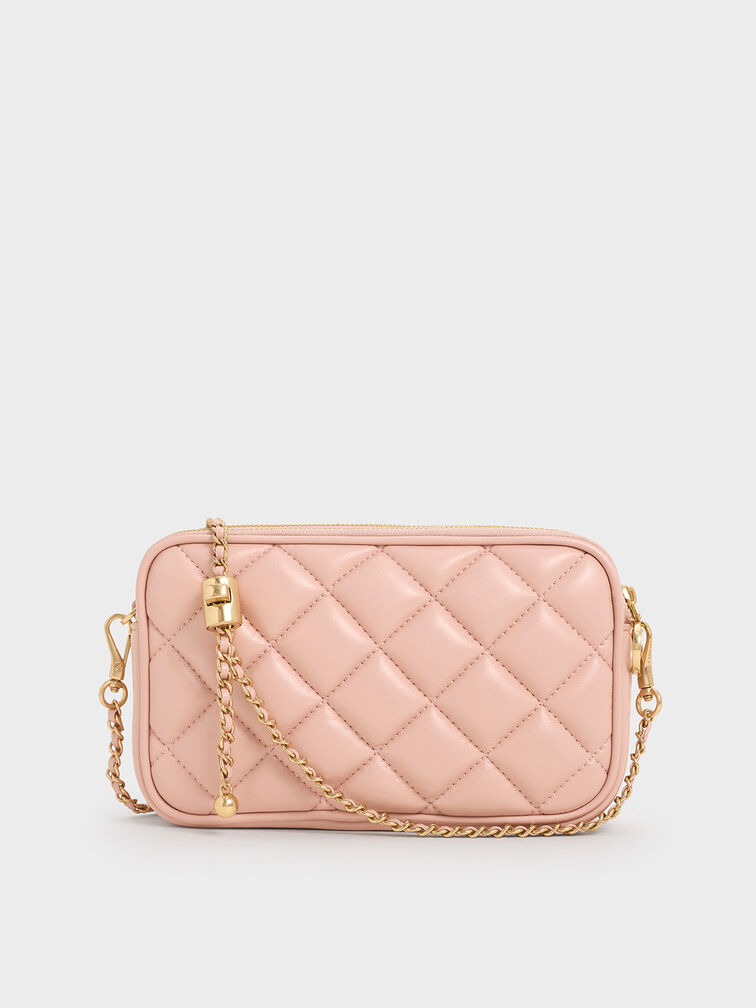Mini Apfra Quilted Crossbody Bag, Light Pink, hi-res
