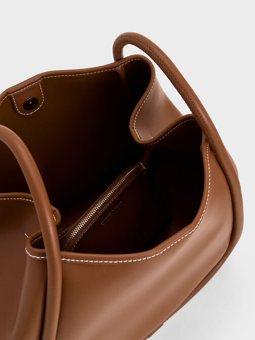 Lyla Tubular Slouchy Tote Bag, Chocolate, hi-res