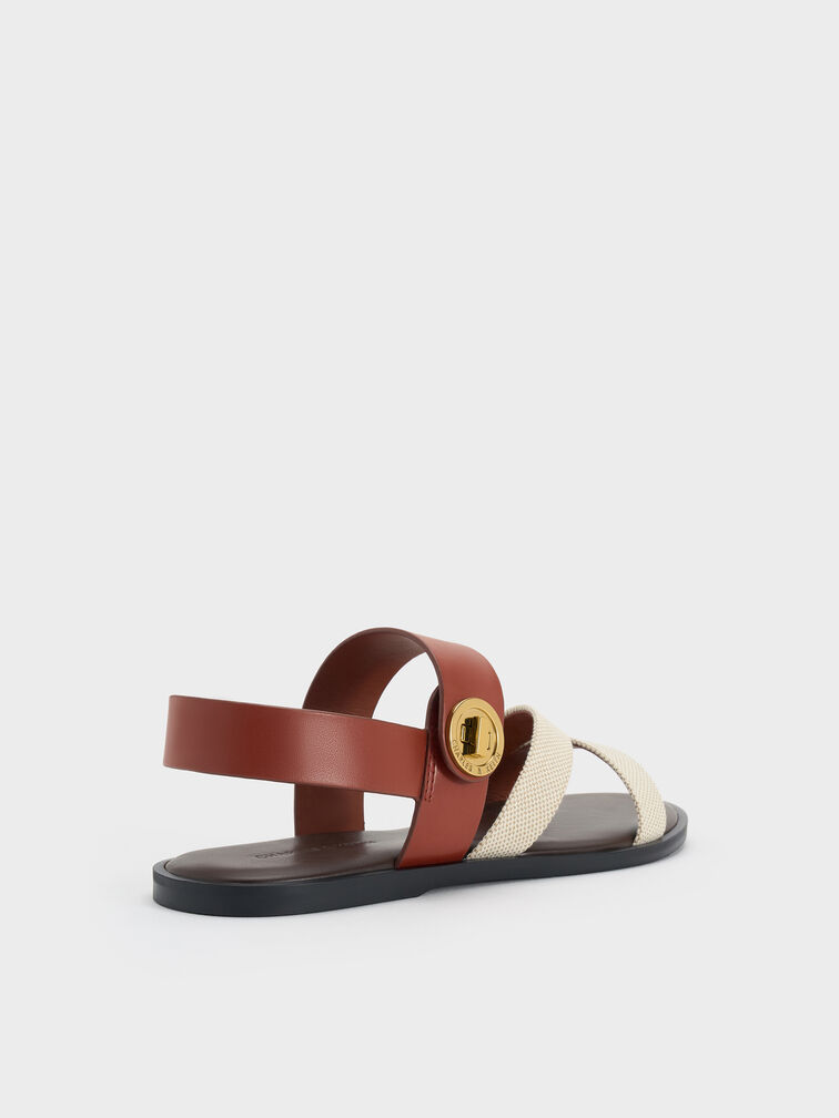 Yara Canvas Turn-Lock Strappy Sandals, Multi, hi-res