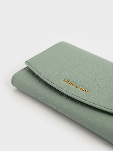 Front Flap Long Wallet, Sage Green, hi-res