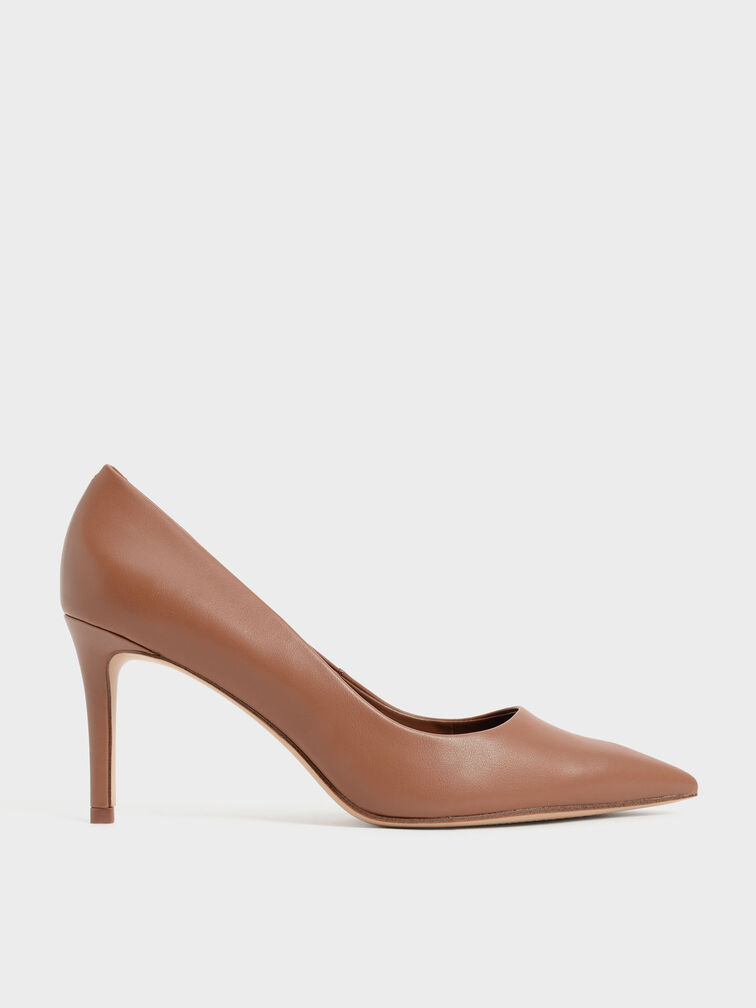 Emmy Pointed-Toe Stiletto Pumps, Brown, hi-res
