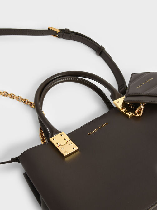Large Double Handle Handbag, Dark Moss, hi-res