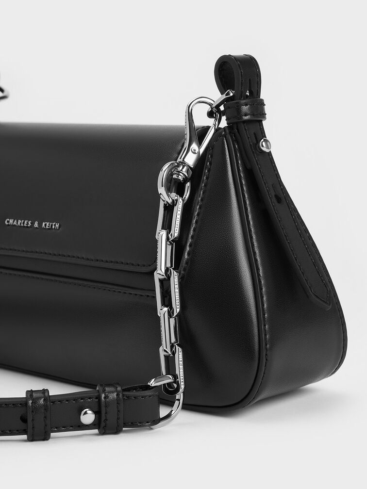 Olivia Trapeze Shoulder Bag, Noir, hi-res