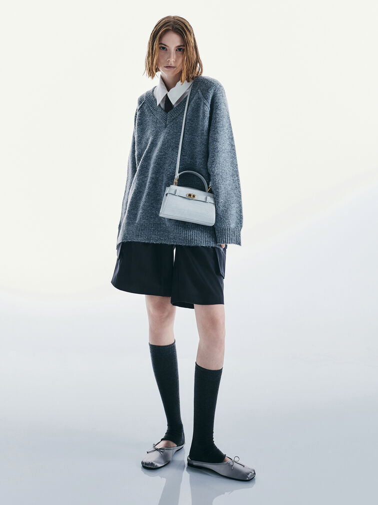 Aubrielle Croc-Effect Top Handle Bag, Sea Salt Blue, hi-res