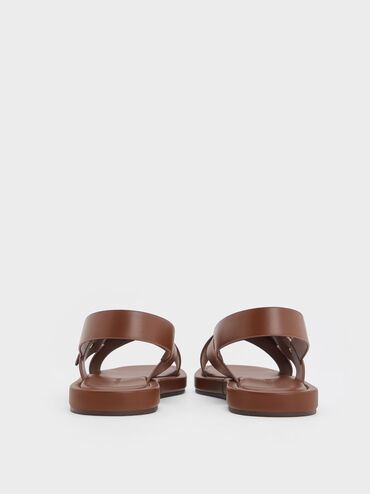 Audra Crossover Slingback Sandals, Dark Brown, hi-res