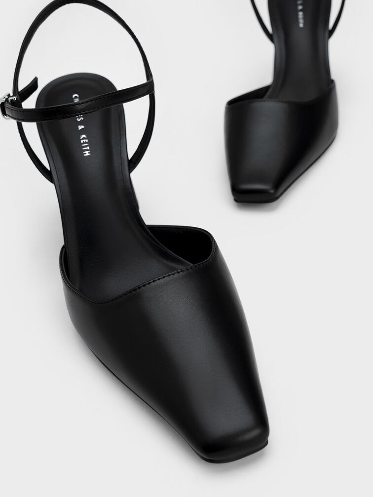 Tapered Block Heel Pumps, Black, hi-res