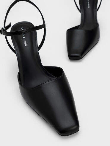 Tapered Block Heel Pumps, Black, hi-res