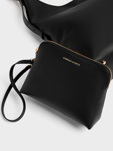 Aislin Hobo Bag, Black, hi-res