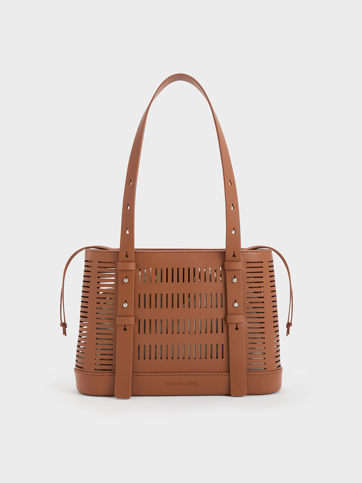 Charles & Keith Mini Gabine Saddle Bag in Natural | Lyst