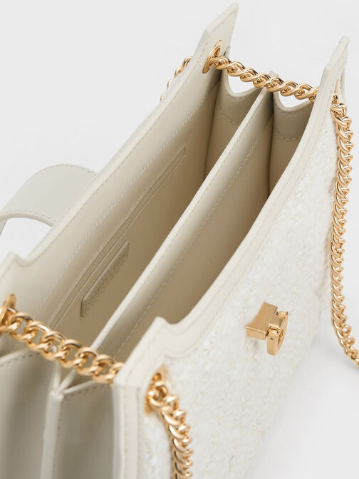Cressida Tweed Trapeze Chain Bag, Chalk, hi-res