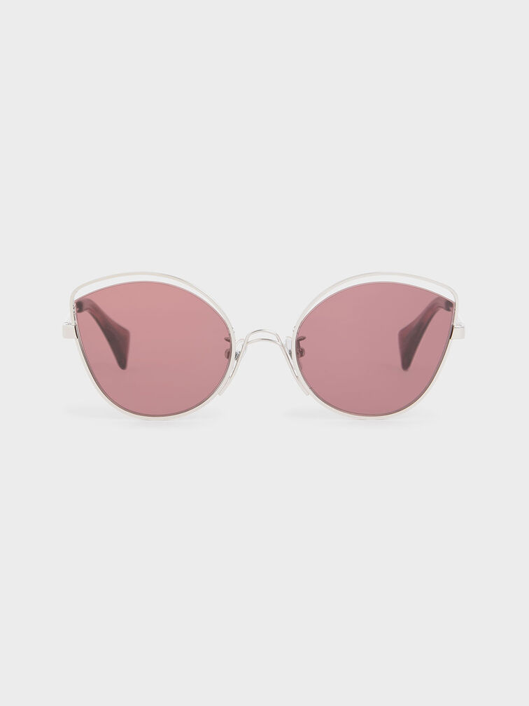Cut Out Butterfly Sunglasses, Purple, hi-res
