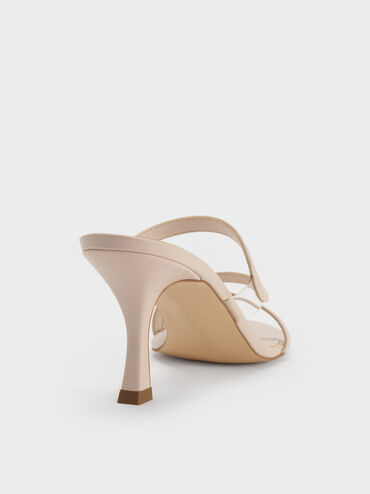 Arden Wavy Heeled Mules, Light Pink, hi-res