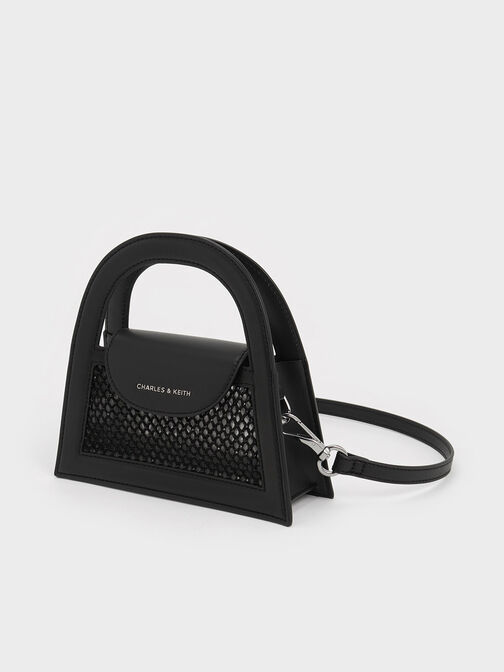 Este Crystal-Embellished Top Handle Bag, Black, hi-res