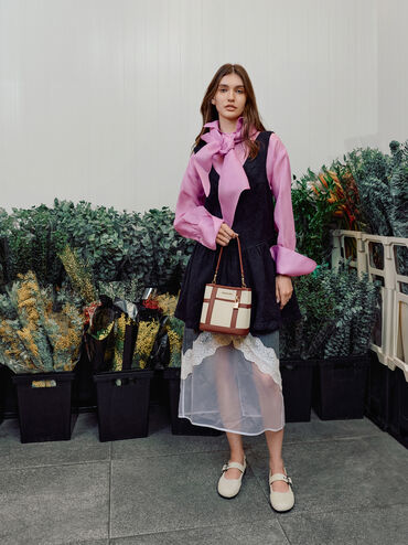 Scottie Canvas Bucket Bag, Brick, hi-res